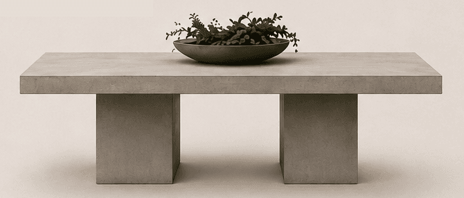 Table Dualis en béton, deux piliers